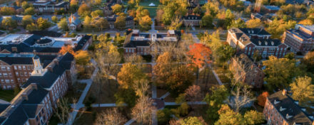 aerial view of the hub at miami university